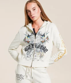 Ed Hardy Heart Hoodie Ivory
