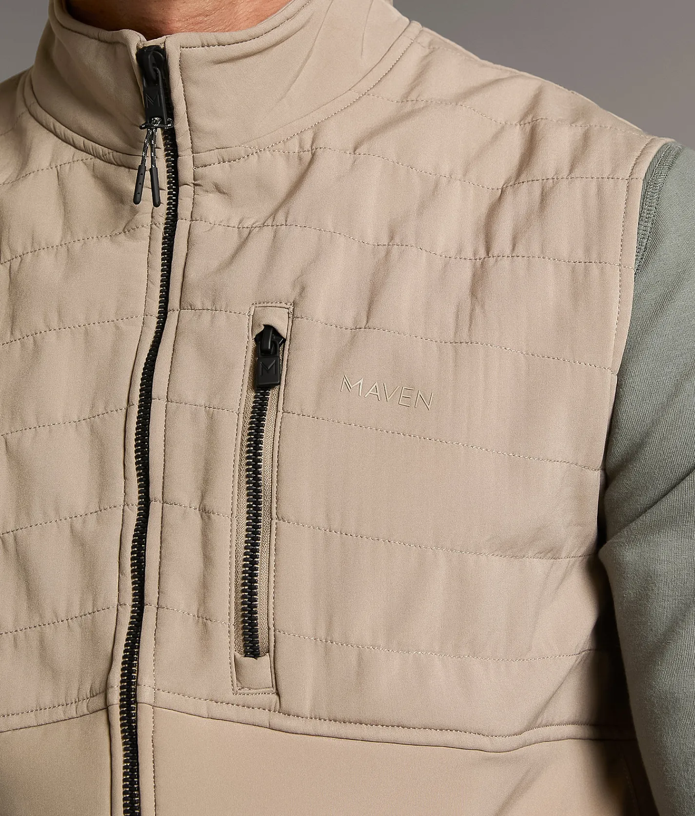 Tops | Maven Co-op Heat Mixed Media Vest Fungi