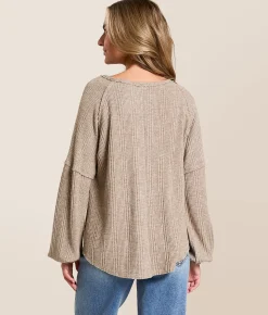 Daytrip Heathered Crewneck Top Heathered Taupe Best