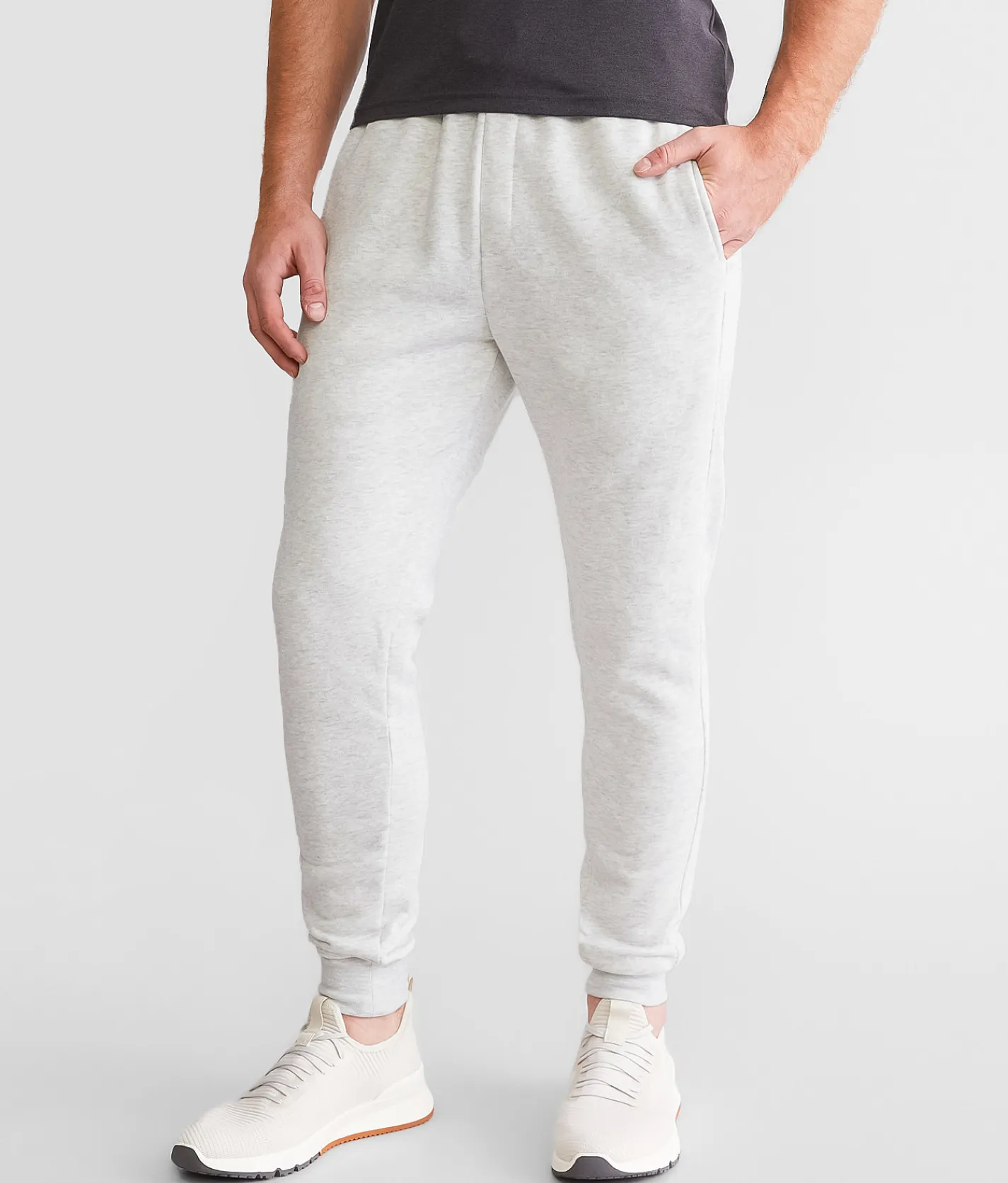 Bottoms|Activewear | Departwest Heathered Jogger Oatmeal