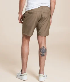 Bottoms|Shorts | Departwest Heathered Stretch Short Walnut