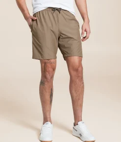 Bottoms|Shorts | Departwest Heathered Stretch Short Walnut