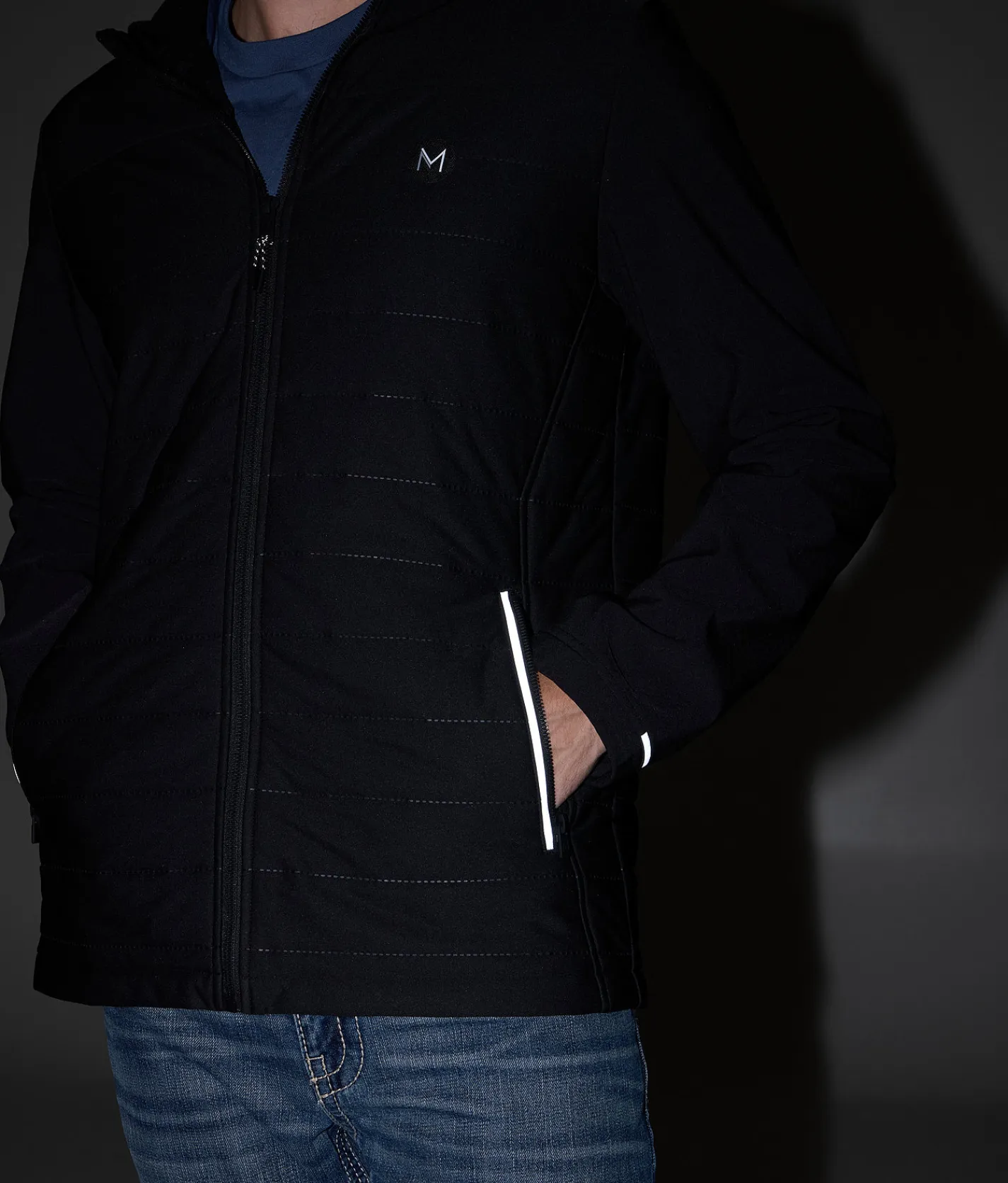 Tops | Maven Co-op Heat Quilted Softshell Hooded Jacket Black