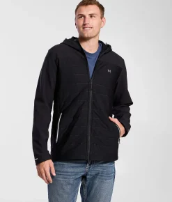 Tops | Maven Co-op Heat Quilted Softshell Hooded Jacket Black