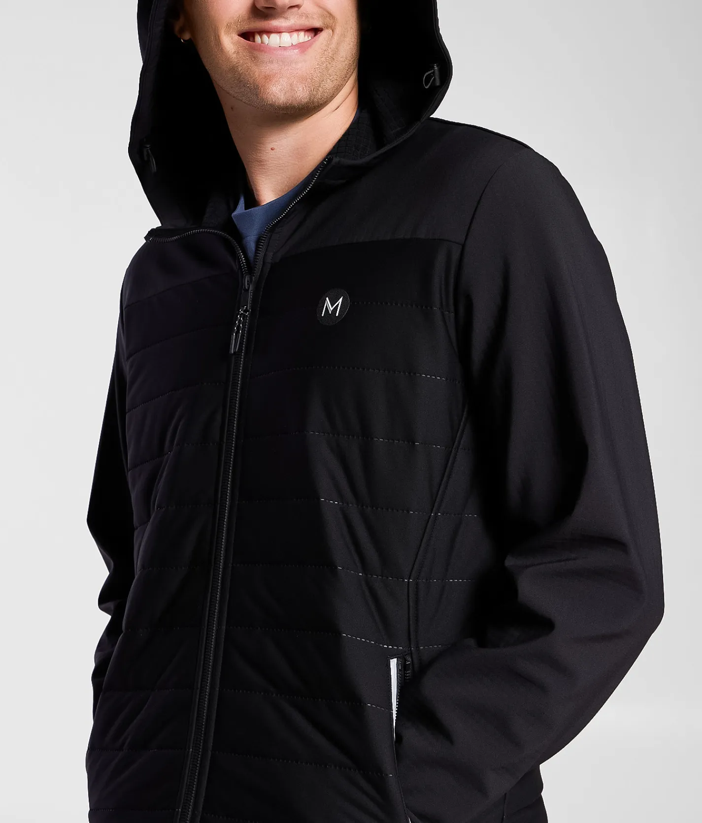 Tops | Maven Co-op Heat Quilted Softshell Hooded Jacket Black