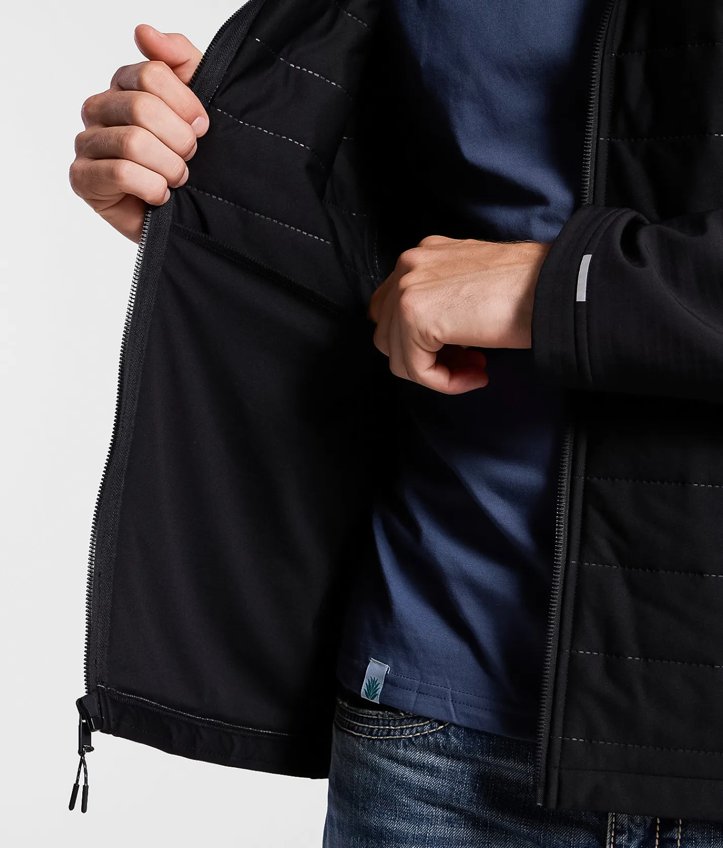 Maven Co-op Heat Quilted Softshell Hooded Jacket Black