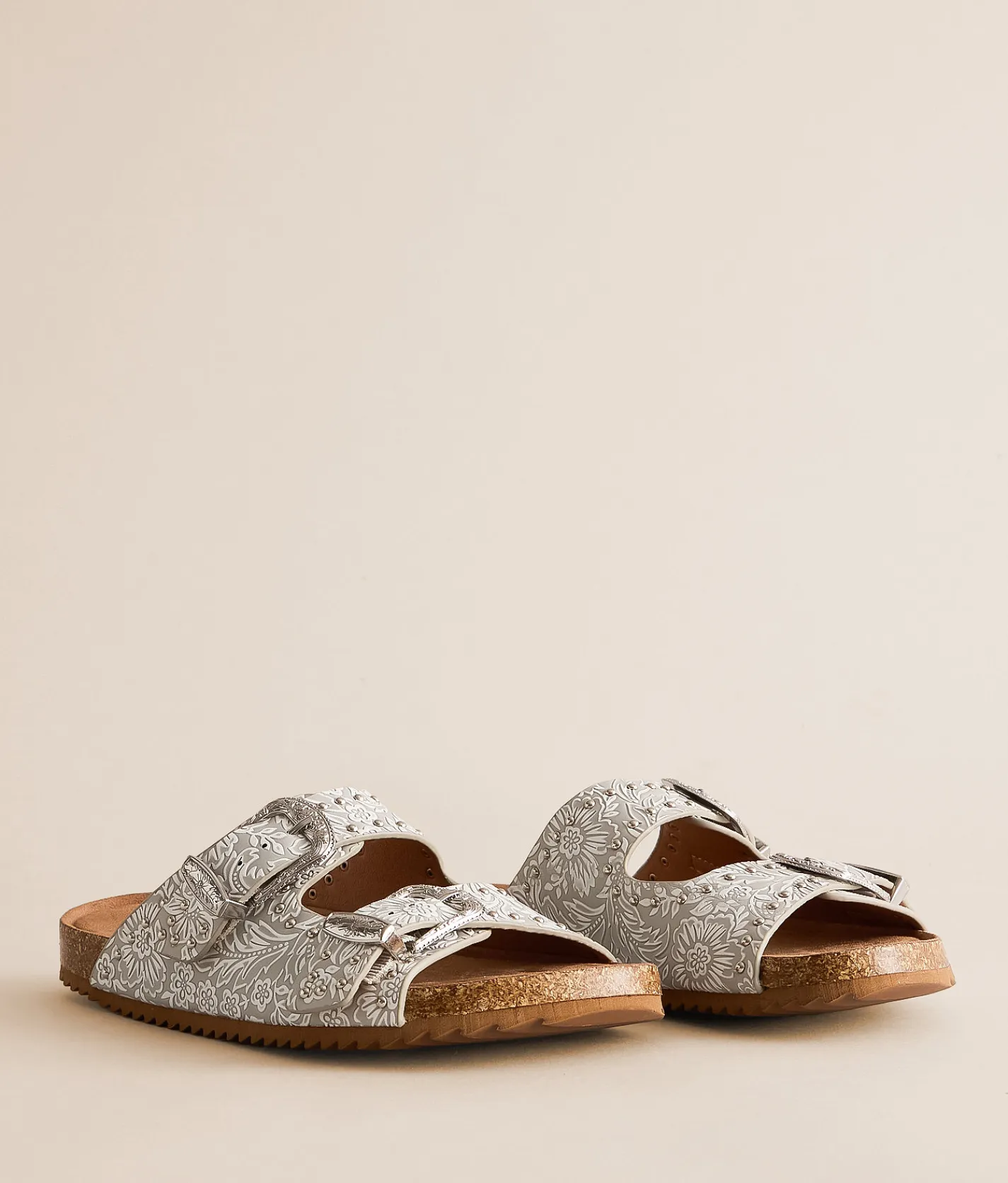 Very G Heidi Western Tooled Sandal Grey Discount