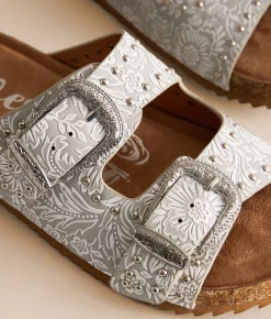 Very G Heidi Western Tooled Sandal Grey Discount