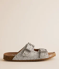 Very G Heidi Western Tooled Sandal Grey Discount