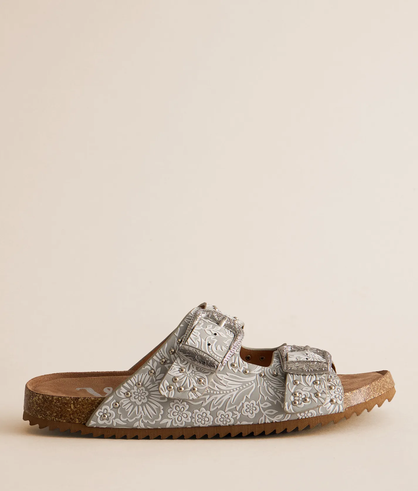 Very G Heidi Western Tooled Sandal Grey Discount