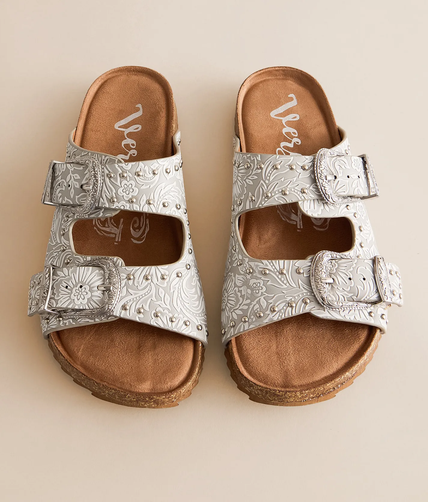 Very G Heidi Western Tooled Sandal Grey Discount