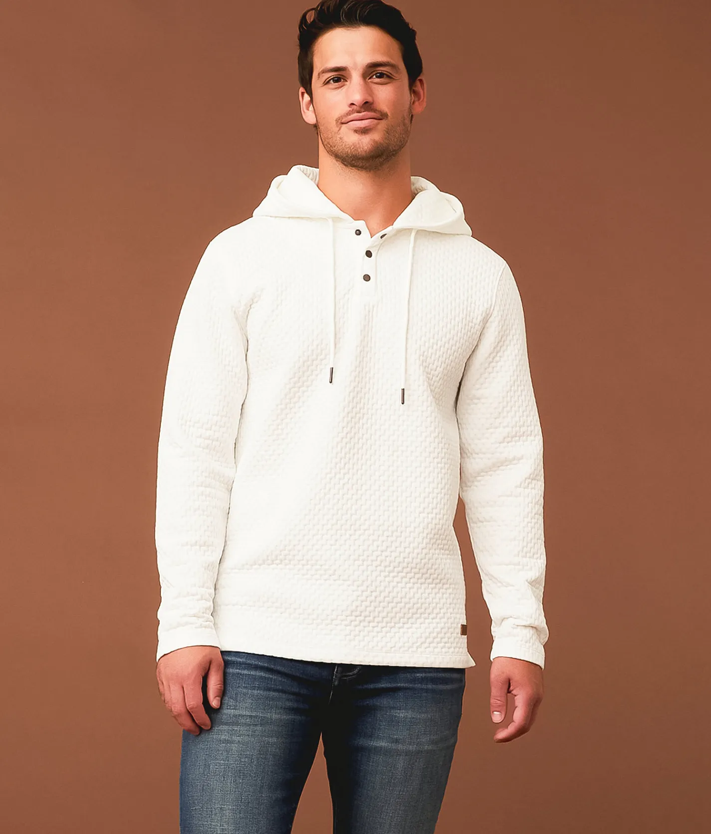 Outpost Makers Henley Hoodie White Hot