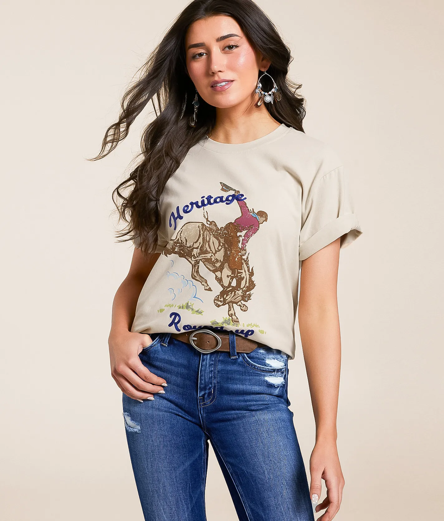 Ariat Heritage Boyfriend T-Shirt Ancient Scroll
