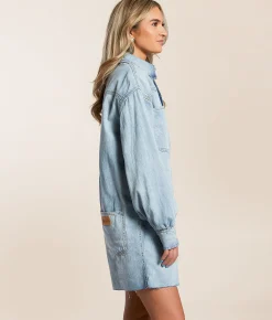 Wrangler® Heritage Denim Romper Pale Blue Wash Clearance