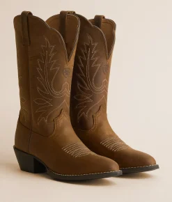 Ariat Heritage Wide Calf Leather Western Boot Distressed Brown Clearance