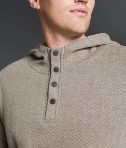 Outpost Makers Herringbone Quilted Hoodie Brindle Hot