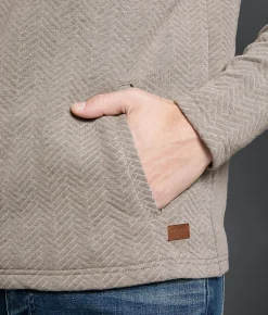 Outpost Makers Herringbone Quilted Hoodie Brindle Hot