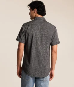 J.B. Holt Herringbone Standard Performance Stretch Shirt Black Grey Red Discount