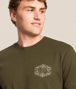 RVCA Hex Filigree T-Shirt Fatigue Sale