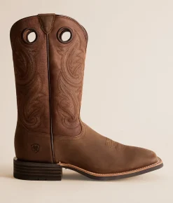 Shoes | Ariat Highland Toughstock Leather Cowboy Boot Distressed Brown Tr Brown