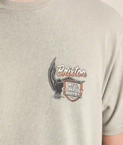 Tops|Graphic T-Shirts | Brixton Highline T-Shirt Cinder Worn Wash
