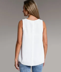 BKE High Neck Thermal Tank Top White Hot