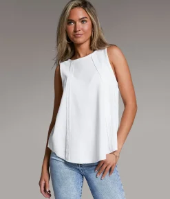 BKE High Neck Thermal Tank Top White Hot