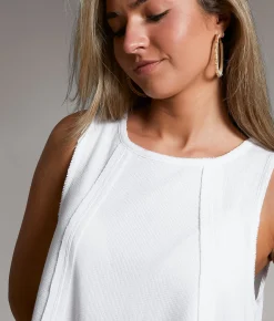 BKE High Neck Thermal Tank Top White Hot