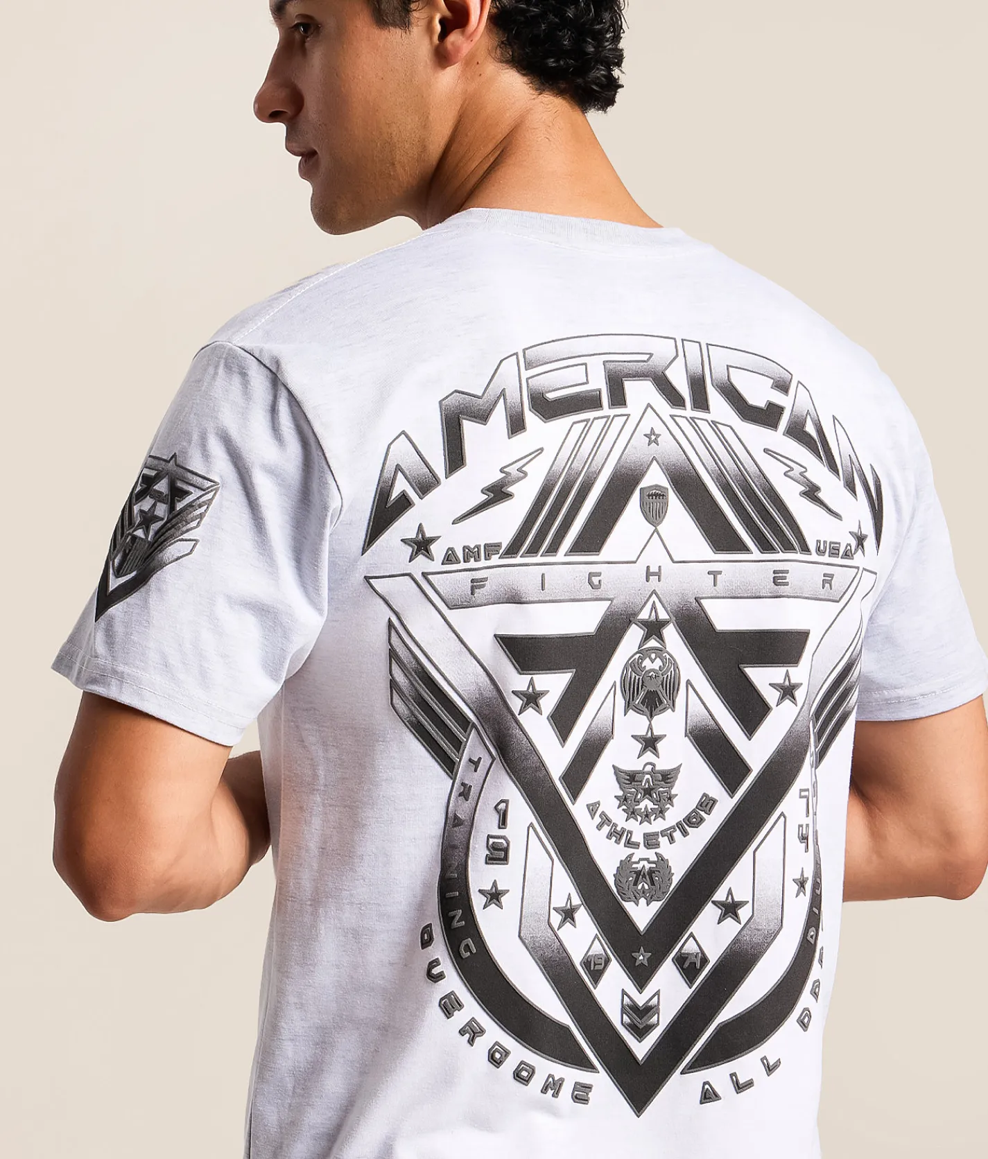 Tops|Graphic T-Shirts | American Fighter High Ridge T-Shirt White Multi