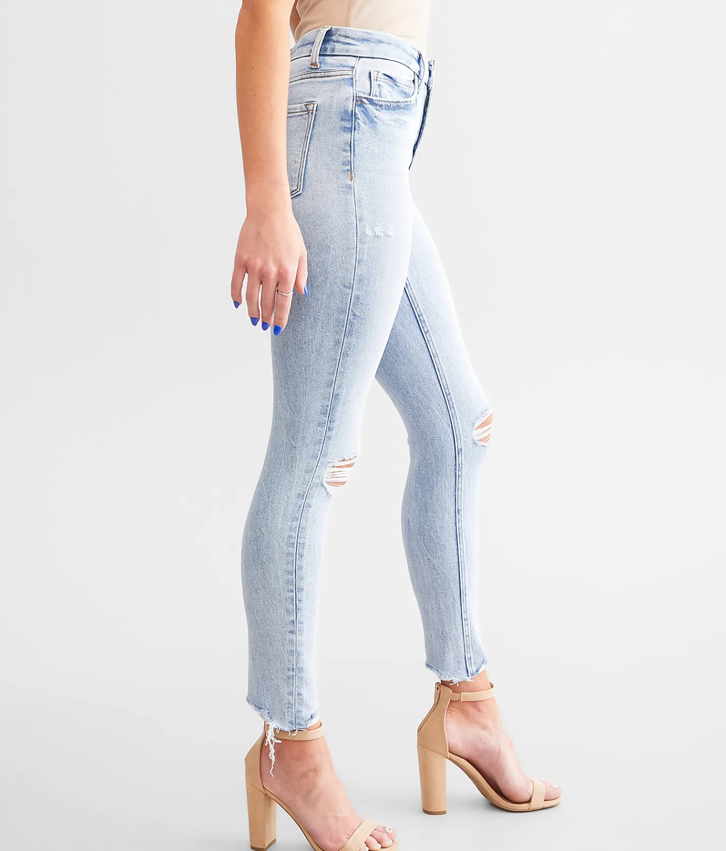 Flying Monkey High Rise Ankle Skinny Stretch Jean Underwater New