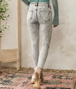 Flying Monkey High Rise Ankle Skinny Stretch Jean Clouds Discount