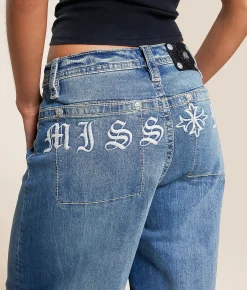Jeans|Bottoms | Miss Me High Rise Baggy Wide Leg Stretch Jean DK Blu