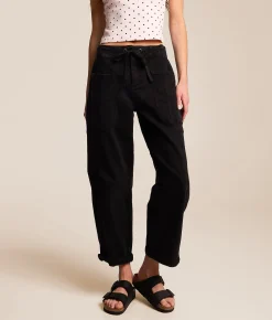 Risen High Rise Barrel Stretch Cuffed Pant Black Online
