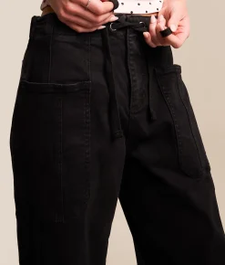 Risen High Rise Barrel Stretch Cuffed Pant Black Online
