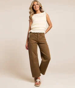 Jeans|Bottoms | Flying Monkey High Rise Barrel Stretch Jean Coffee