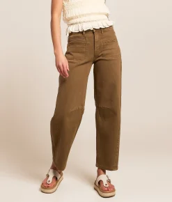 Jeans|Bottoms | Flying Monkey High Rise Barrel Stretch Jean Coffee