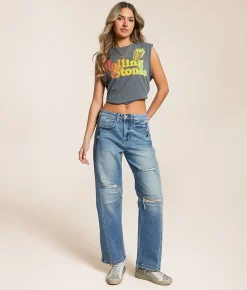 Flying Monkey High Rise Barrel Stretch Jean Liveliness Sale