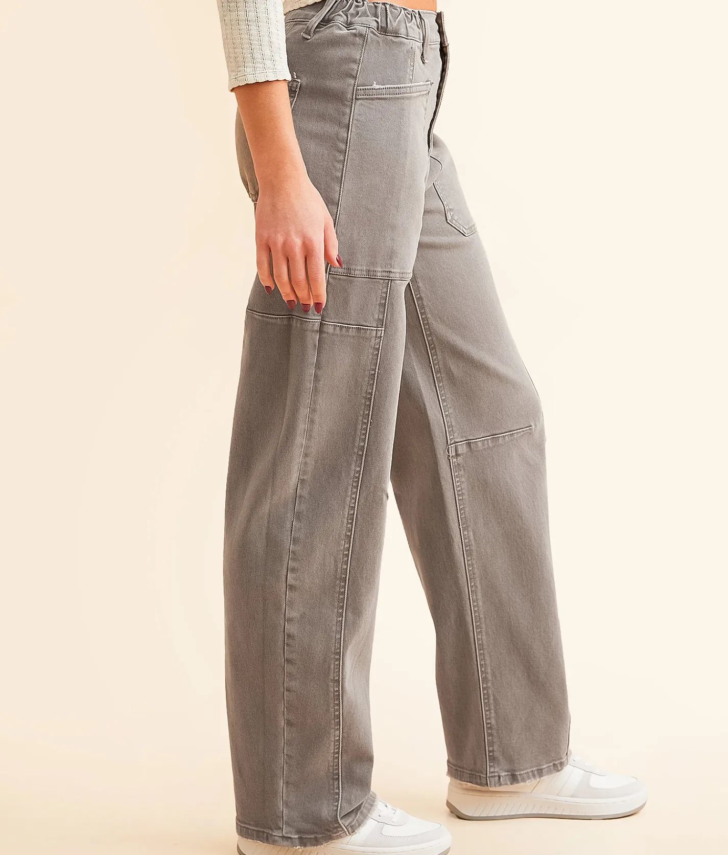 Jeans|Bottoms | Flying Monkey High Rise Barrel Stretch Jean Smokey Olive