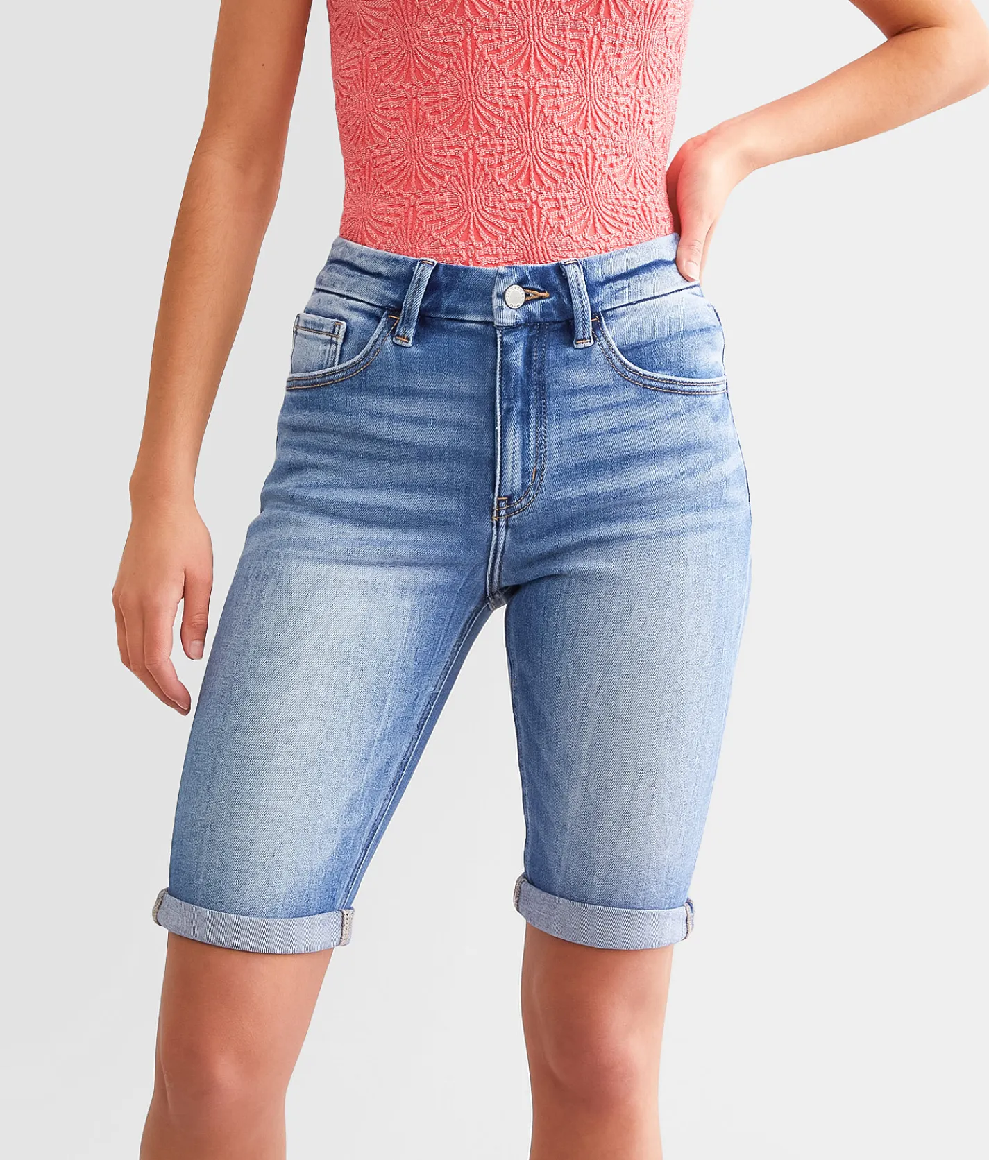 Bottoms|Shorts | KanCan Signature High Rise Bermuda Stretch Short Alexa