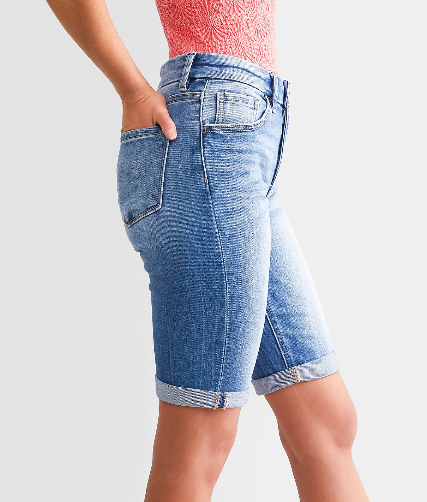 Bottoms|Shorts | KanCan Signature High Rise Bermuda Stretch Short Alexa