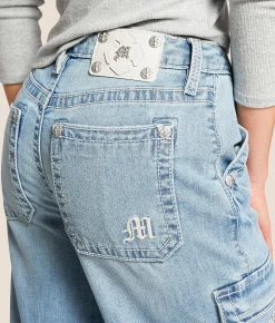 Miss Me High Rise Cargo Wide Leg Stretch Jean L354 Best