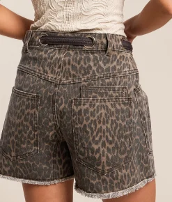 Veveret High Rise Print Short Cheetah Best