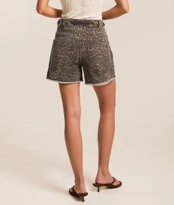 Veveret High Rise Print Short Cheetah Best