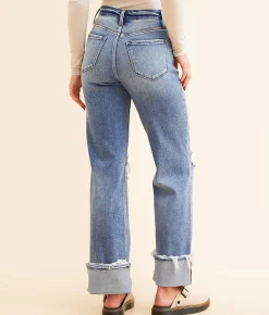 Flying Monkey High Rise Classic Straight Stretch Jean Wishfull Clearance