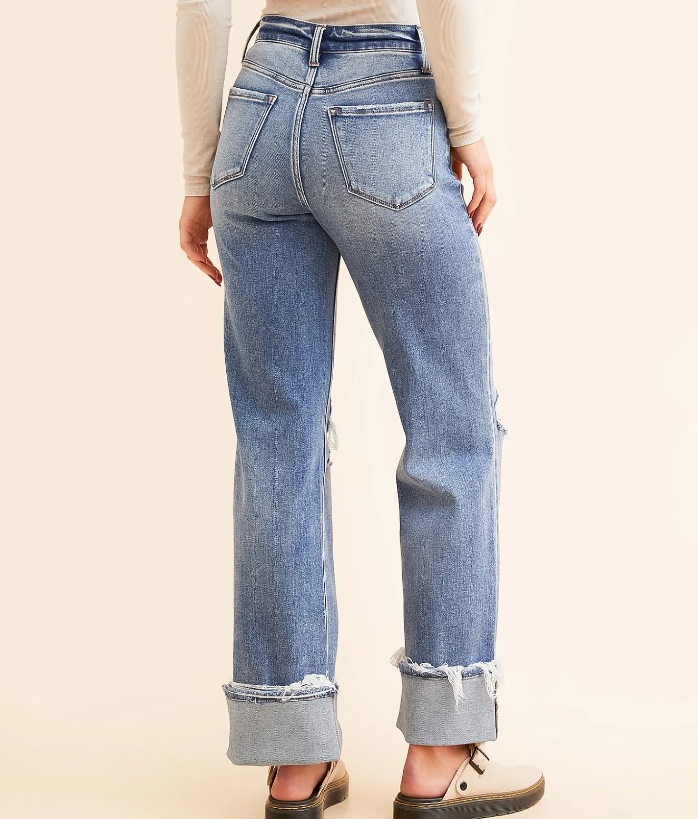 Flying Monkey High Rise Classic Straight Stretch Jean Wishfull Clearance