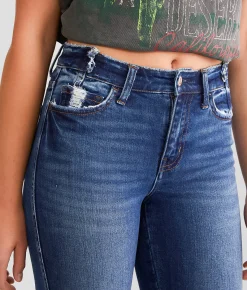 Flying Monkey High Rise Cropped Flare Stretch Jean Chivalrous Hot