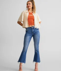 Flying Monkey High Rise Cropped Flare Stretch Jean Eliana Best