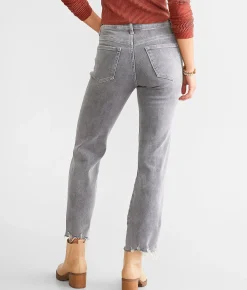 Flying Monkey High Rise Cropped Straight Stretch Jean Instrumental Hot