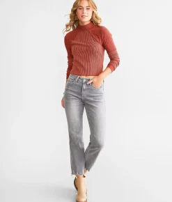 Flying Monkey High Rise Cropped Straight Stretch Jean Instrumental Hot