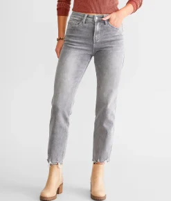 Flying Monkey High Rise Cropped Straight Stretch Jean Instrumental Hot
